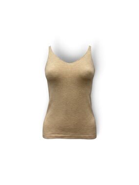 Slim V-Neck Tank Top in Camel